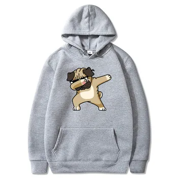 

Spring and autumn foreign trade cartoon street dance dog printing Pullover Hoodie men's and women's Plush Hoodie