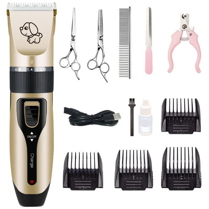 Recortador de pelo eléctrico para mascotas, Kit de aseo profesional, Gato recargable, máquina para cortar pelo de perros, afeitadora de animales