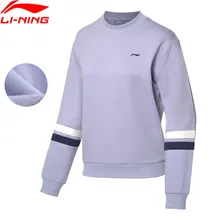 Li-Ning тренировочная серия, женские Зимние флисовые толстовки, 69% хлопок, 31% полиэстер, подкладка, теплые спортивные свитера AWDP476 WWW1074