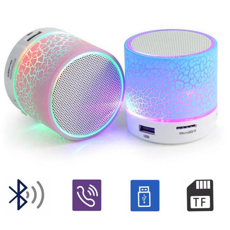 

LED Portable Mini Bluetooth Speakers Wireless Hands Free Speaker With USB FM Mic Bluetooth Music For Mobile Phone iPhone 6 7s