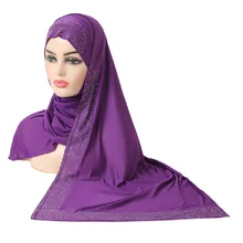 

Muslim Headwear Women Rhinestone Hijab Scarf Under Scarf Hijab Tube Head Cover Turban Inner Caps Arab Head Wrap Islamic Clothing