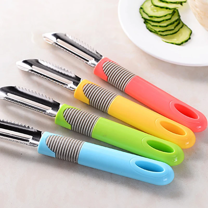 

Multifunctional Peeler Multi-Color Handle Fruit Slices Potatoes Apple Fish Scales Eco-Friendly Safe Hot Sale Kitchen Gadgets