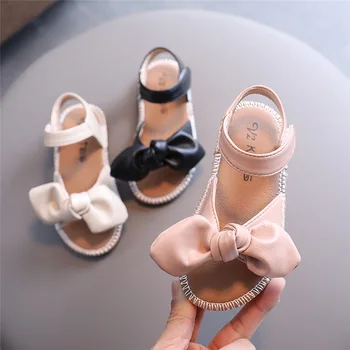 

2020 Summer Girls Sandals Leather Bowknot Shoes AS0315