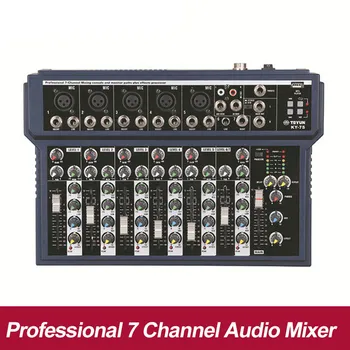 

Professional 7CH Studio Audio Sound Mixing Console USB Record Computer 48V Phantom Power Effect Channel Audio Mixer