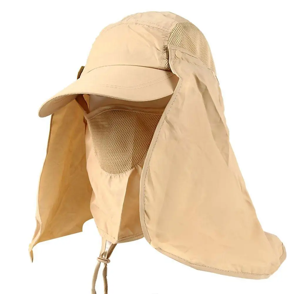 

HiMISS Men and Women Outdoor Sun Protection Fishing Hat with Detachable Face Neck Cover Flap Summer Cycling Quick Drying Cap