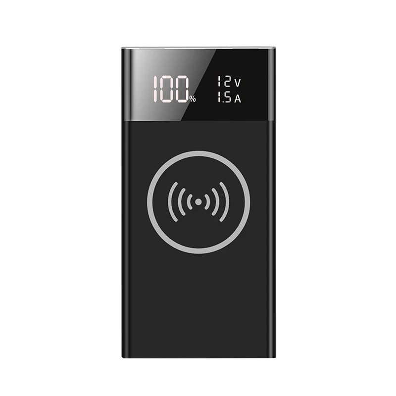 

Power Bank Box Wireless Charging 6X18650 Battery Pack DIY Smart Charge Fast Charger with Smart LED Display Black