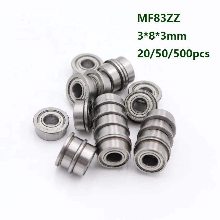 

20pcs/50pcs/500pcs MF83ZZ MF83 ZZ Mini Bearings 3x8x3mm Flange Deep groove Ball Bearing Miniature Doubel metal cover 3*8*3mm