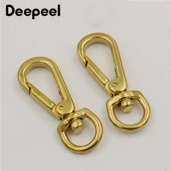 

2pcs Deepeel 11*49mm Copper Snap Dog Key Hooks Buckle Brass Grment Hook Clip DIY Handmade Leather Bag Belt Buckle