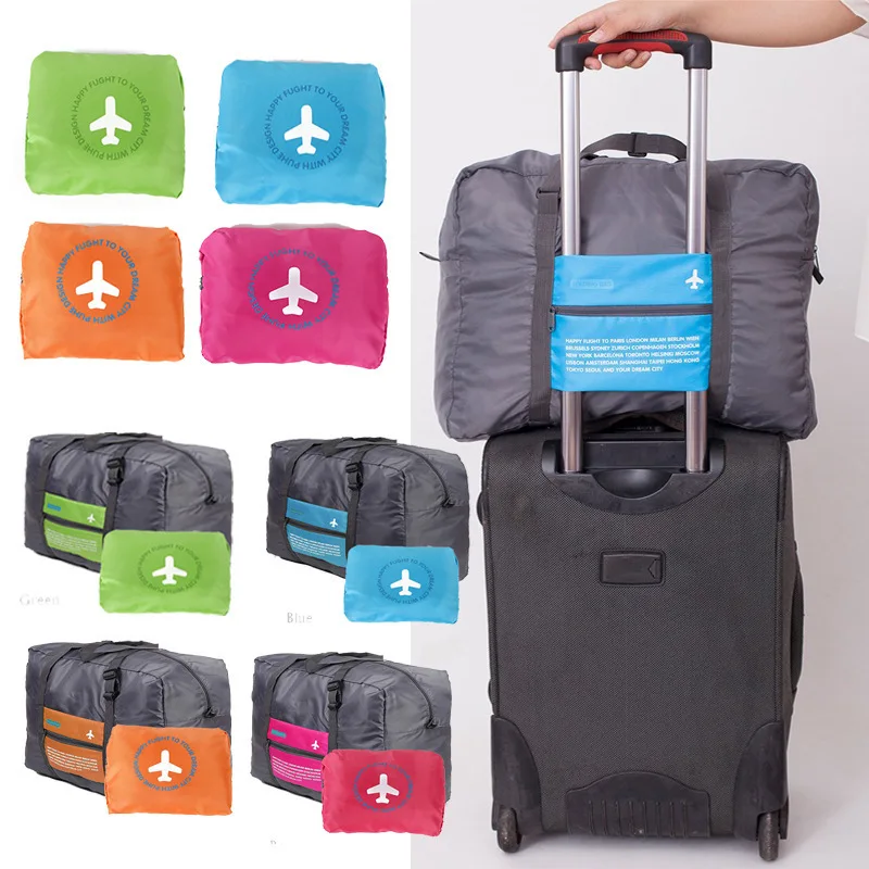Bolsa de viaje impermeable de nailon de gran capacidad para mujer, bolsa de viaje plegable, equipaje de mano, conjunto organizador de cubos de embalaje