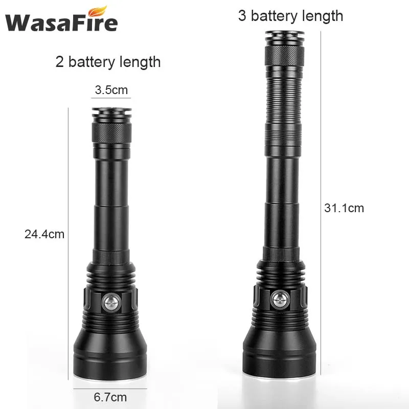 Waterproof XHP70 Underwater Lanterna 6800LM 5 Modes Scuba Flashlights Portable 18650 Dive Torch Camping Light with Car Charger