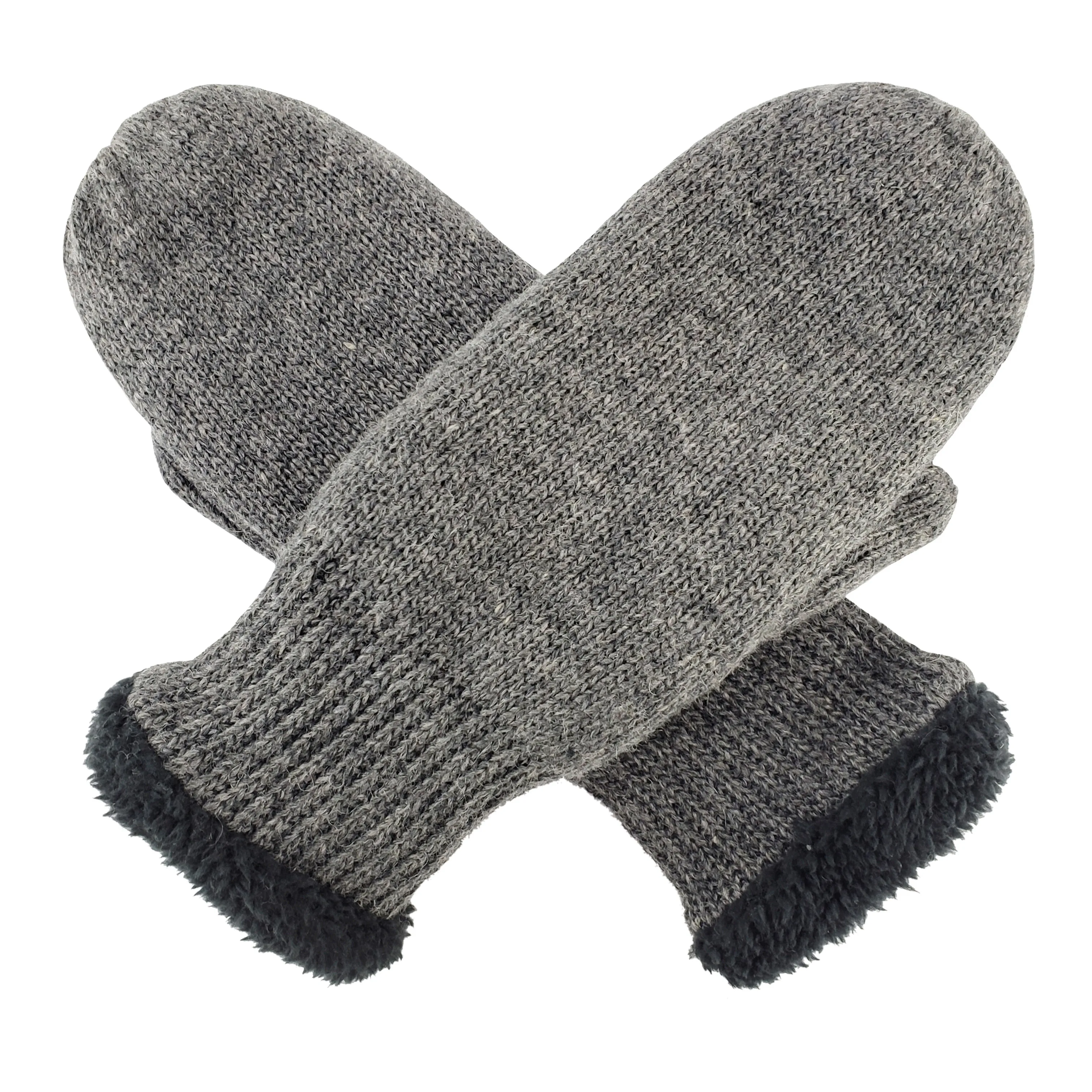 Bruceriver Womens Wool Blend Knit Mittens with Ultra Warm Soft Microfiber Lining