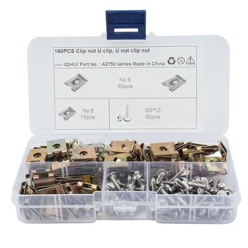 

160Pcs M3 Spring Clip Kit Fixed Nut Stainless Steel U-Shaped 80Pcs Set M3 Spring