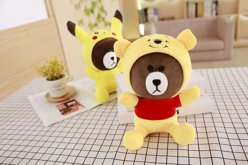 Поворотная версия медведь totoro stitch Doraemon плюшевые игрушки годовые общие мероприятия подарок