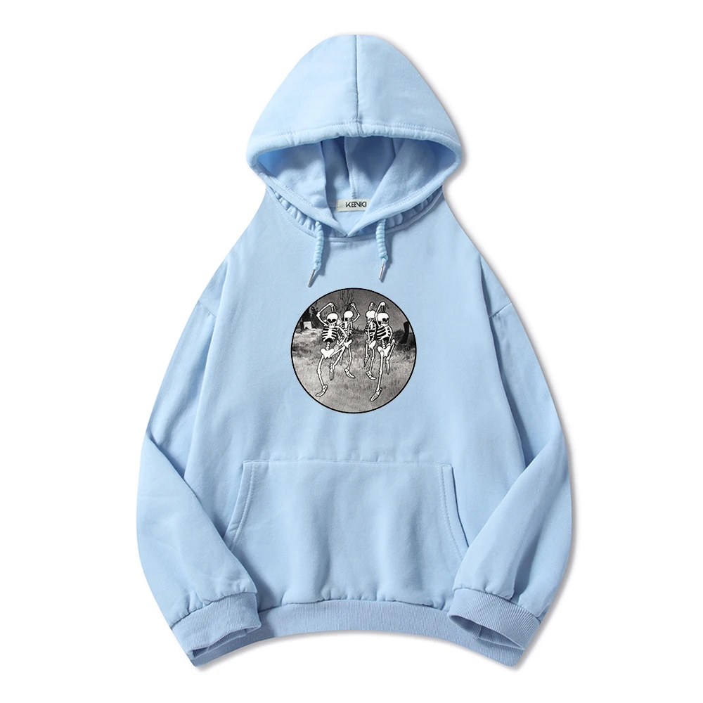 Goth Schedel Hoodies Grafische Katoen Oversized Sweatshirt Esthetische