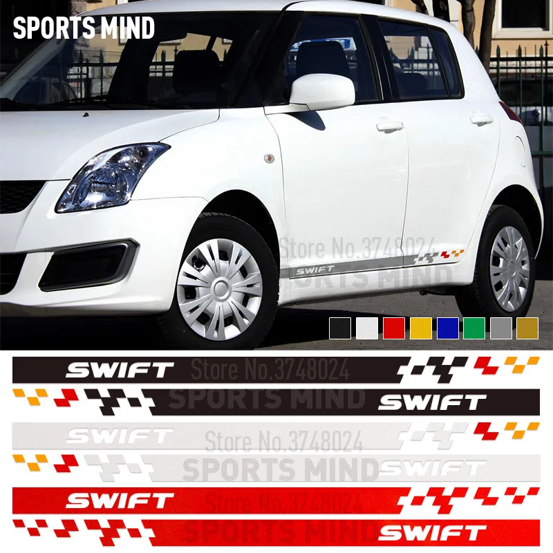 1 пара Спорт ум виниловая наклейка на автомобиль для Suzuki Swift аксессуары гоночные полосы графические Наклейки на автомобиль