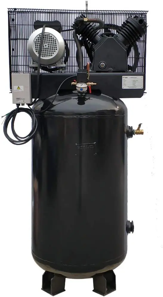 Американский сервис-Электрический приводной воздушный компрессор 5HP двухступенчатый 80Gal вертикальный бак-20cfm @ Max 175psi-стационарный Промышле... Американский сервис-Электрический приводной воздушный компрессор 5HP двухступенчатый 80Gal вертикальный бак-20cfm @ Max 175psi-стационарный Промышле...