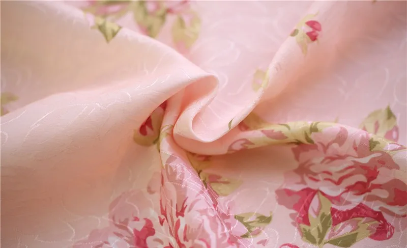 Blue Floral Curtain For Living Room Luxury Semi Blind Drape Window Panel Fabric Curtain For Bedroom Shading Pink Sheer HM386*30