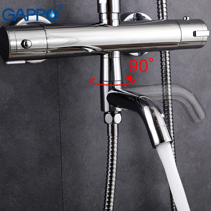 GAPPO Душевая система термостат кран водопад дождь Душевая система ванная комната кран смеситель для ванны водопроводный кран настенный душевой кран G2490