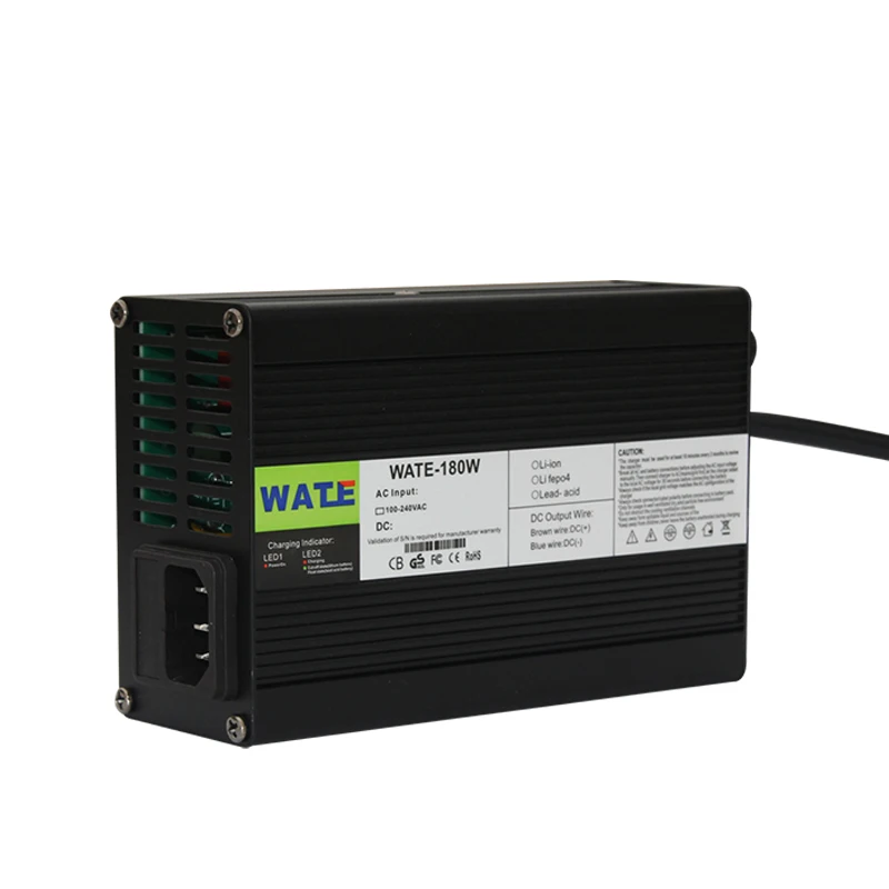 Carregador para Bateria de Íon de Lítio Saída de Bateria 54.6v com Ventilador e Estrutura de Alumínio Preto 54.6v 3a 13s 48v dc - Image 4