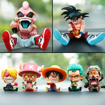 

Car Ornaments One Piece Cartoon Doll Car Decoration Moving Head Doll Decoration Auto Products Car Interior Accessories