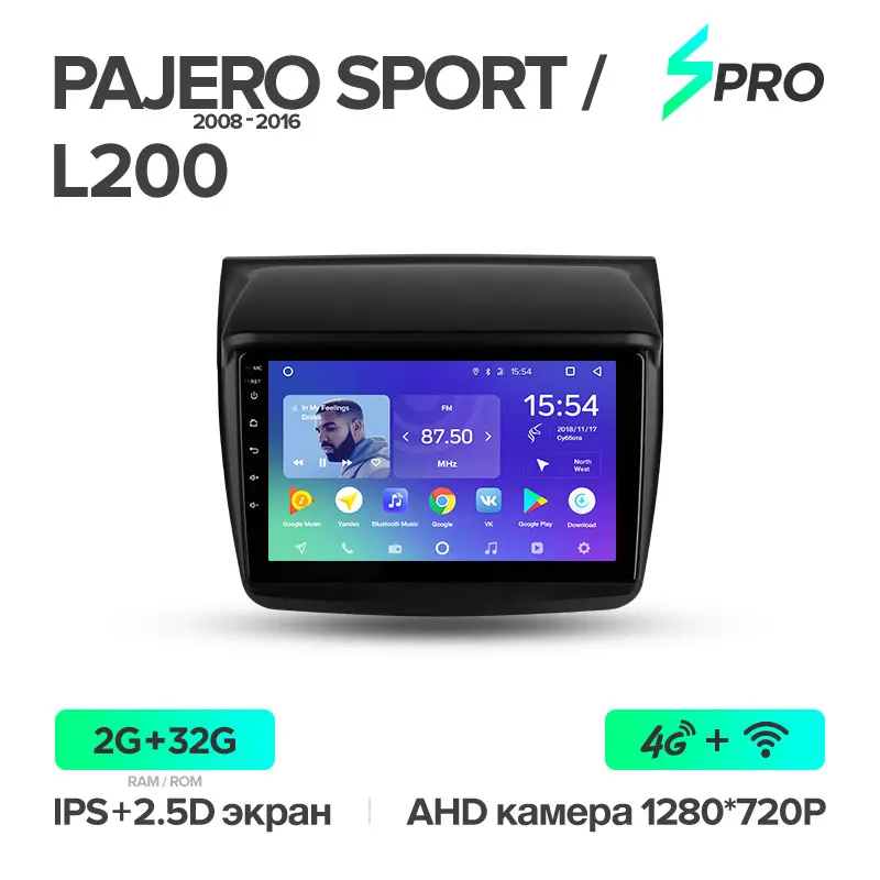TEYES SPRO Штатная магнитола для Мицубиси Паджеро Спорт 2 поколение Mitsubishi Pajero Sport 2 L200 Triton PAJERO Android 8.1, до 8-ЯДЕР, 2DIN автомагнитола 2 DIN DVD GPS мультимедиа автомобиля головное устройство - Цвет: L200 SPRO 32G