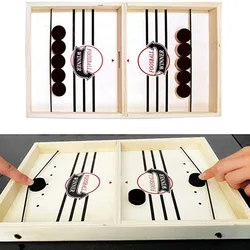 Jogo de tabuleiro de pente rápido, jogo de mesa de madeira hóquei, brinquedos interativos para adultos e crianças
