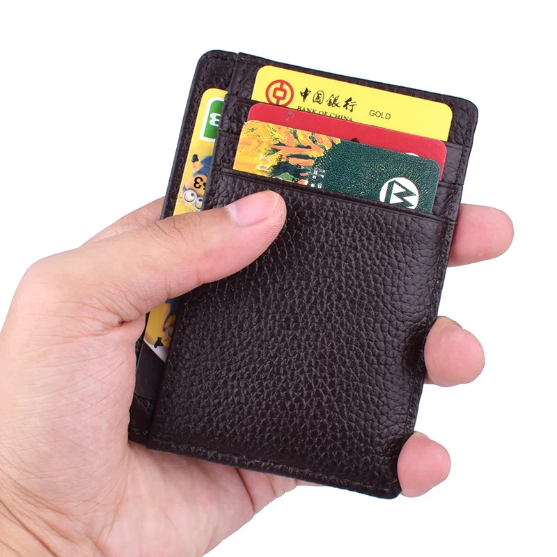 Кожаный деловой бумажник Genunine блокирующий RFID унисекс мульти идентификатор