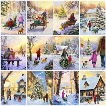 

Evershine Full Square Diamond Painting Winter Rhinestone Art 5D DIY Diamond Embroidery Landscape Cross Stitch Snow Home Decor