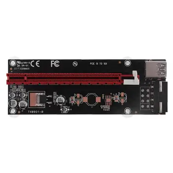 

PCI-E Express 1x To 16x Extender Riser Card Adapter 4Pin USB 3.0 Extension Cable for BTC Miner SATA to 4PIN Line to SATA Port