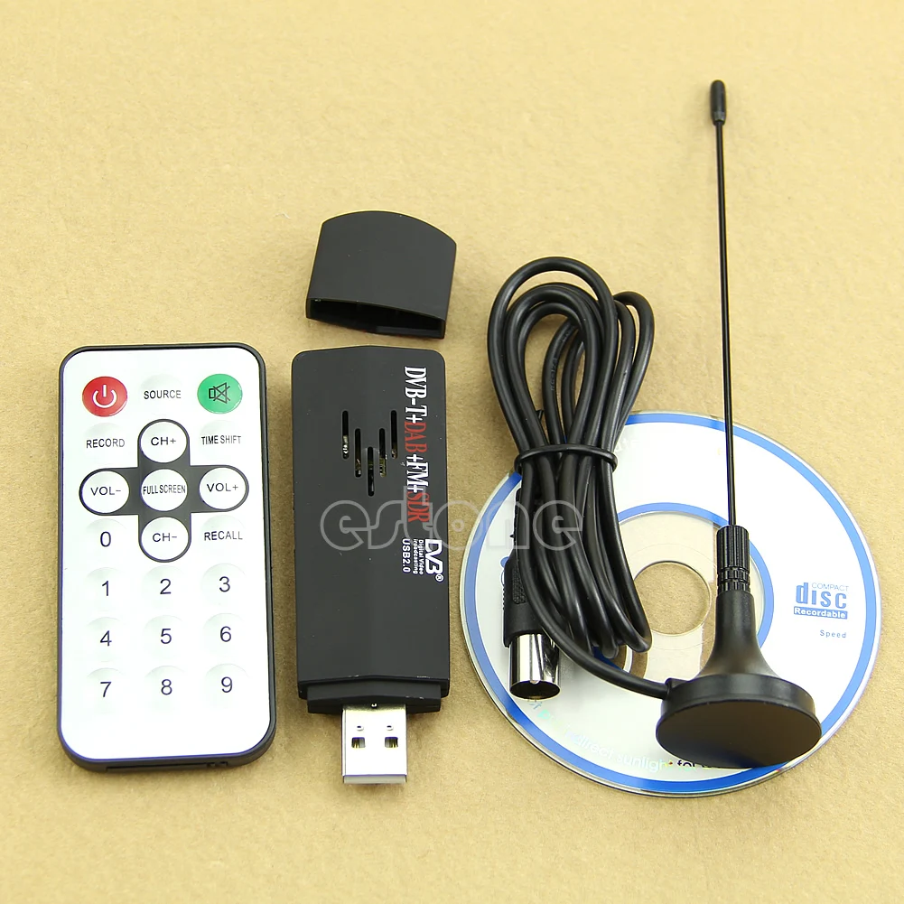 

RTL2832U+R820T Support SDR Tuner Receiver Digital USB TV Stick FM+DAB DVB-T 77UA