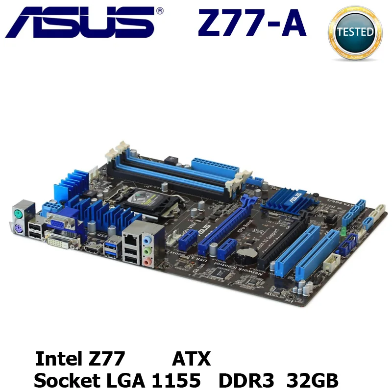 

LGA 1155 Asus Z77-A Desktop used Motherboard LGA 1155 DDR3 USB2.0 USB3.0 32GB For I3 I5 I7 22/32nm Z77 Original Mainboard