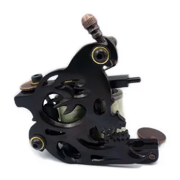 

New tattoo machine Wire Cutting 10 Wrap Coils Tattoo Machine For Liner Black Color Tattoo machine guns supplies Free Shipping
