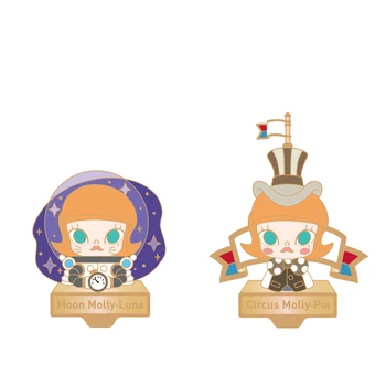 

POPMART Molly steam punk animal badge metal cute blind box pin toy figure action toys free shipping