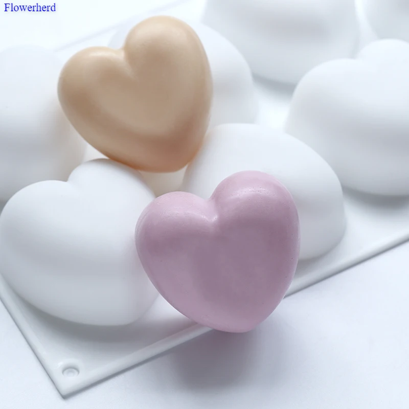 New Eight Cavities Heart Shape Silicone Molds DIY Handmade Soap Molds for Soap Making Fondant Cake Silicone Mold Cake Decor