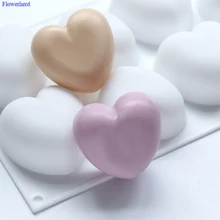 New Eight Cavities Heart Shape Silicone Molds DIY Handmade Soap Molds for Soap Making Fondant Cake Silicone Mold Cake Decor