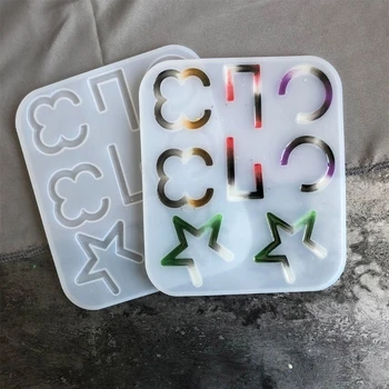 

Handmade Acrylic Cricle Star Hoop Earing Resin Molds Fashion Jewelry Making Tool