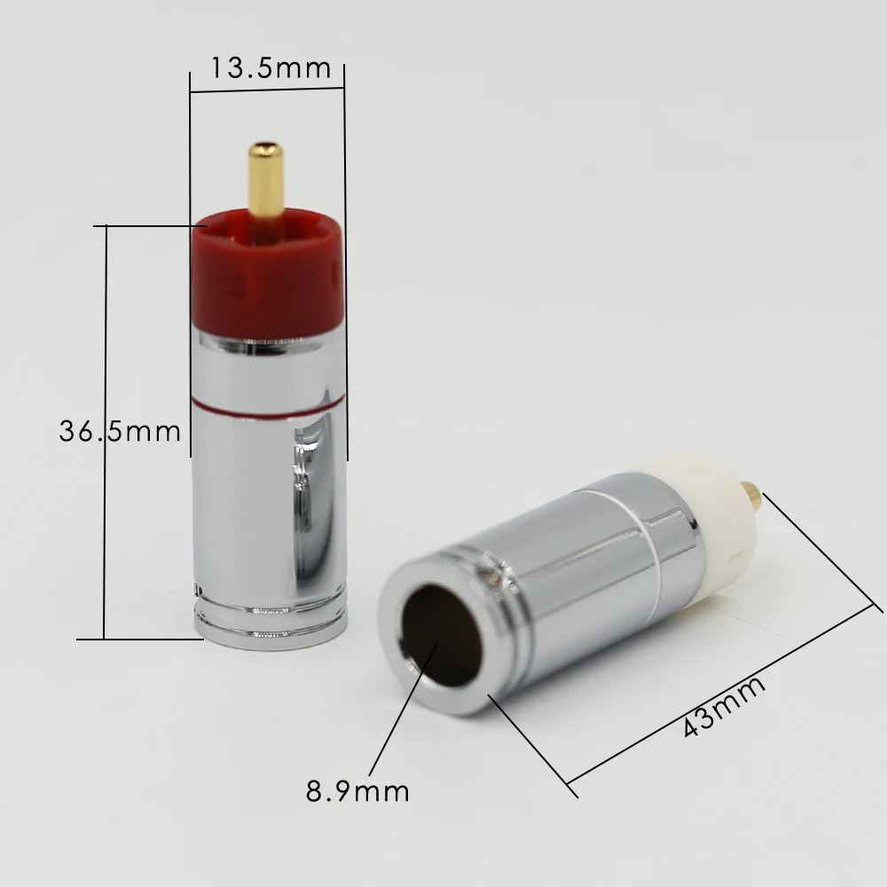 4 Spine RCA Audio Placcate Argento Da 8mm - UPV 4 Spine RCA Audio Placcate Argento Da 8mm - UPV