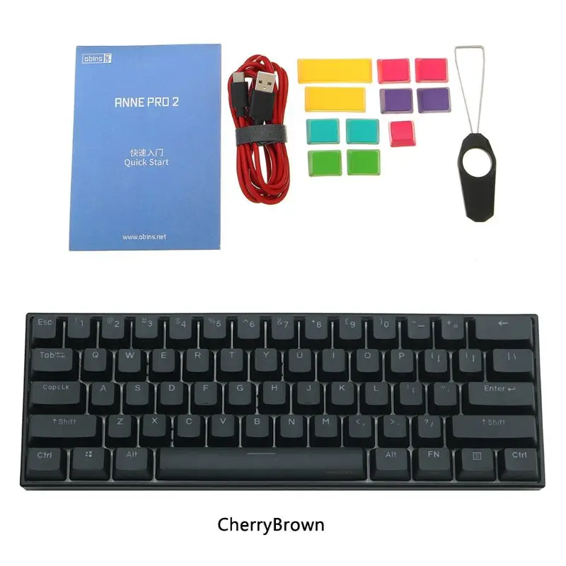 Клавиатура Механическая Anne Pro 2 игровая с RGB-подсветкой 60% клавиш Bluetooth 4.0 61 клавиша