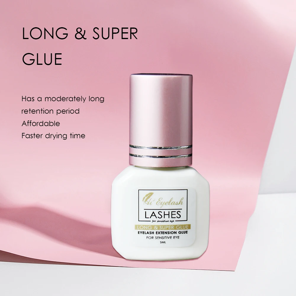 hieyelash 5ml Eyelash Extension Glue Private Label 2S Fast Drying Strong Adhesive Professional Glue For Grafted False Eyelashes