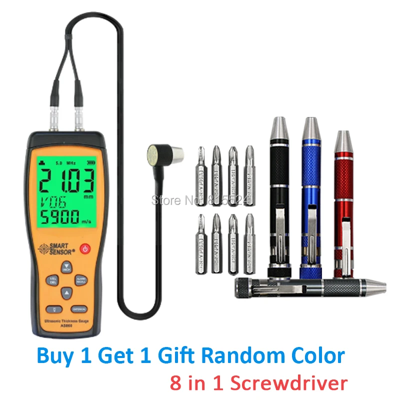 Smart Sensor AS860 Ultrasonic Thickness Gauge Digital Sheet Metal