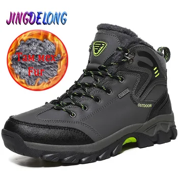 

Brand New Men's Boots Winter Men Shoes Thicken Plush Men's Sneakers Outdoor Waterproof Men's Hiking Boots Warm Zapatos De Hombre