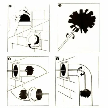 

Nylon Chimney Brush Head And Rods Kit Cleaning Tool With 6 Long Flexible Rods