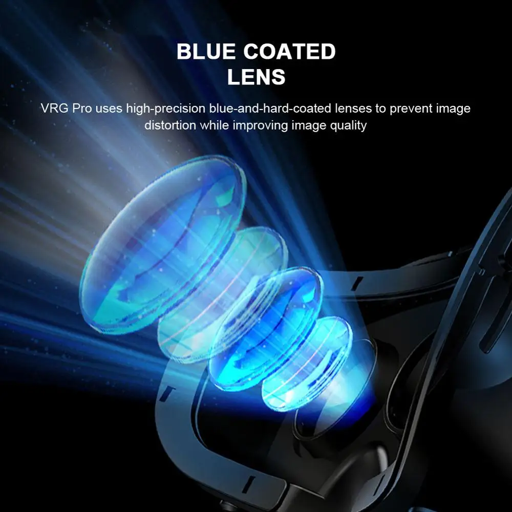 New Cheap 7OM85 Universal VRG PRO VR Headset Glasses 5~7inch Virtual Reality Full Screen Visual Wide Angle VR Head Mounted Home 3D Games