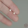 925 Sterling Silver Plated 14k Gold Pavé Crystal Five-pointed Star Earrings Women Simple Fashion Wedding Jewelry Accessories ► Photo 1/6