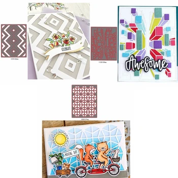 

New 3-piece Background Decorative Frames Irregular Hollow Metal Cutting Dies For DIY Scrapbooking Album Craft Embossing Dies