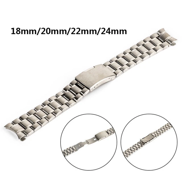  SINAIKE 24mm 22mm 20mm 18mm Metal Watch Band Premium Solid  Stainless Steel Watch Bracelet Straps for Men Women Blue/Black/Silver 