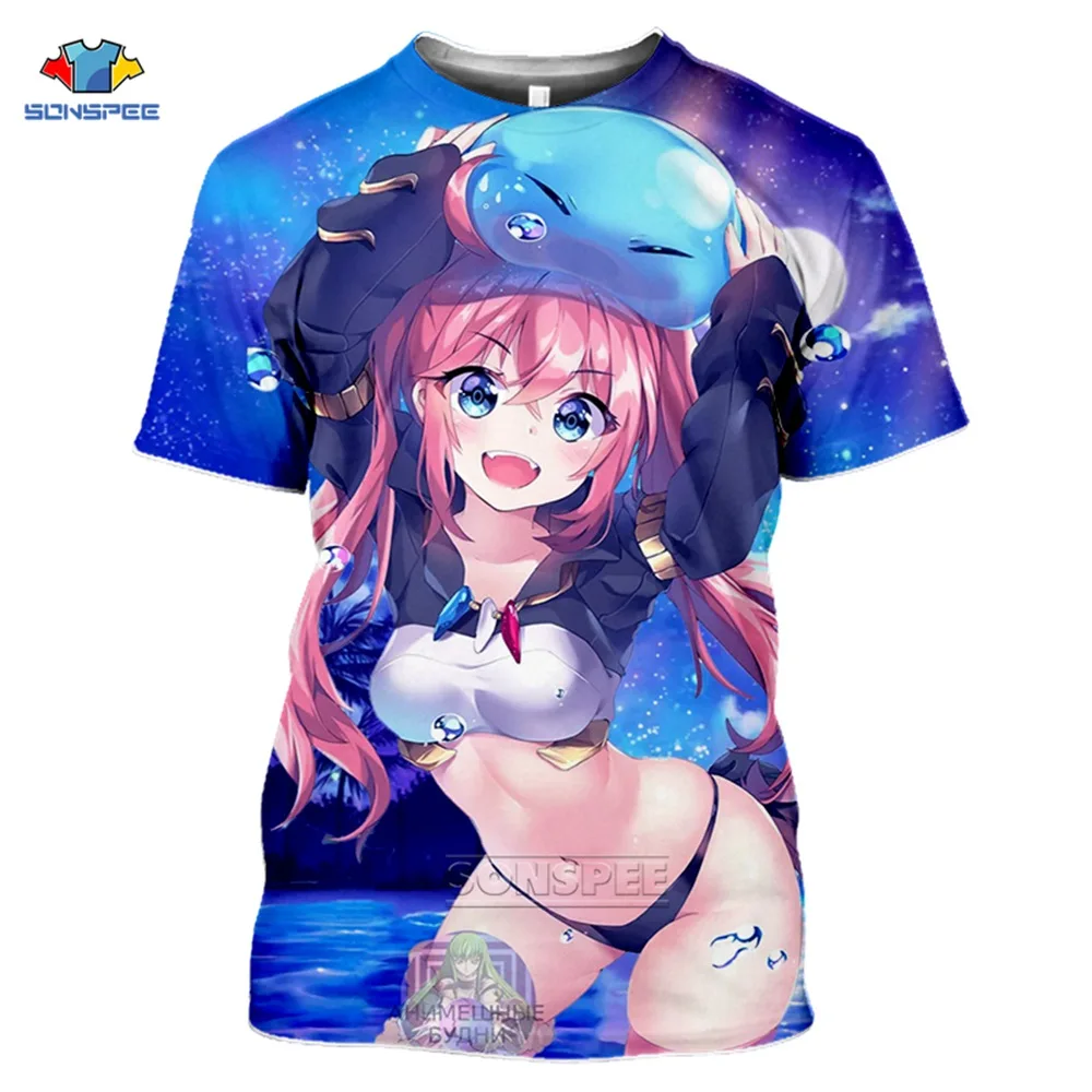 Sonspee anime que o tempo eu tenho reencarnado como um slime t-shirts de manga curta verão casual superior 3d impressão cosplay unisex camisetas
