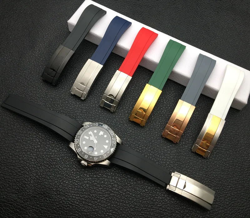 Ремешок силиконовый для наручных часов Daytona Submariner GMT OYSTERFL резиновый браслет
