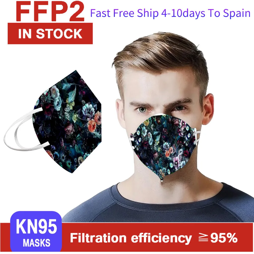 100pc ffp2mask black mask Breathable 3D Design mascarilla fpp2 homologada in stock fast ship mascarillas for women men | Красота и