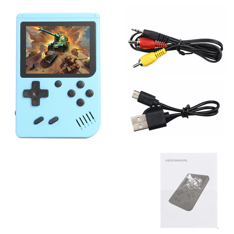 Retro Console Double Handheld Game Player Battery 3.0 Inch LCD Built-in 400 Video Games Gift for Kids Classic Videoconsolas 